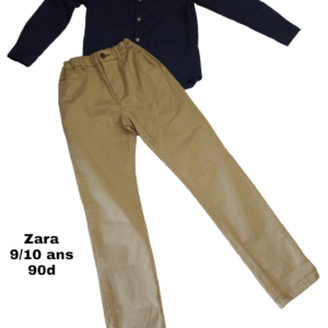 Tenue pou enfant ZARA *Pantalon zara neuf beige pour enfant 9/10ans *Chemise Zara bleue pour enfant 9/10ans
