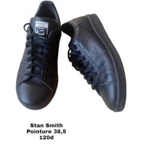 Espadrilles Stan Smith noires en bon état presque neuves *Pointure 38.5
